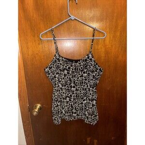 New York And Company Women’s Black Chain Link Lined Tank Top Size Medium